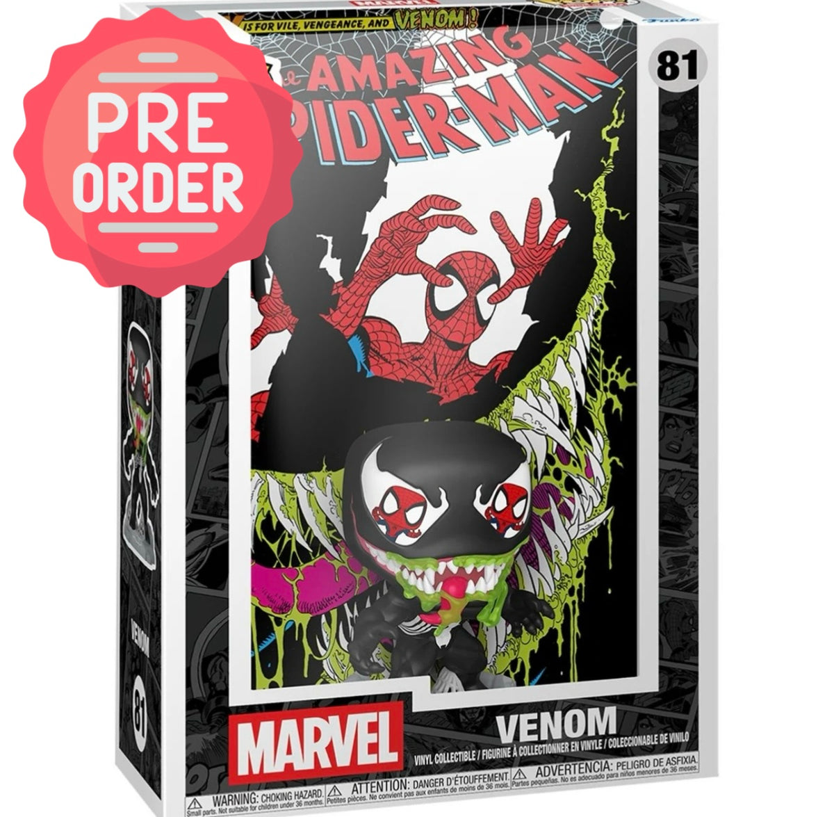 Amazing Spider-Man #346 Venom Funko Pop! Comic Cover Figure #81 with Case