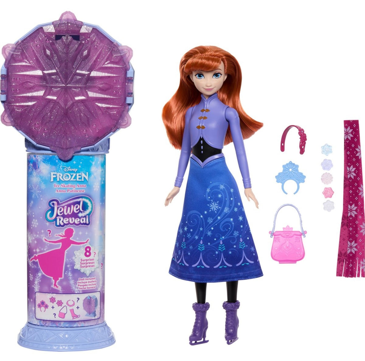 Disney Frozen Jewel Reveal Anna Ice Skating Fashion Doll