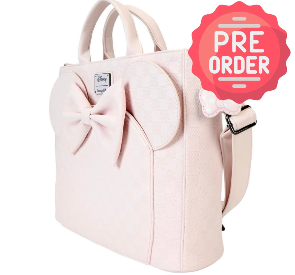 Loungefly Disney Minnie Ear Checkerboard Convertible Tote Bag