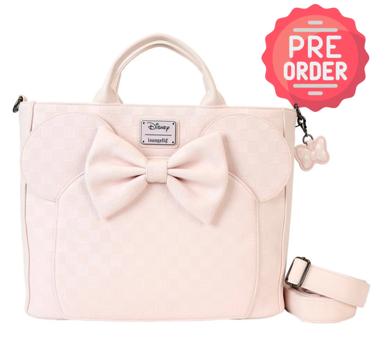 Loungefly Disney Minnie Ear Checkerboard Convertible Tote Bag